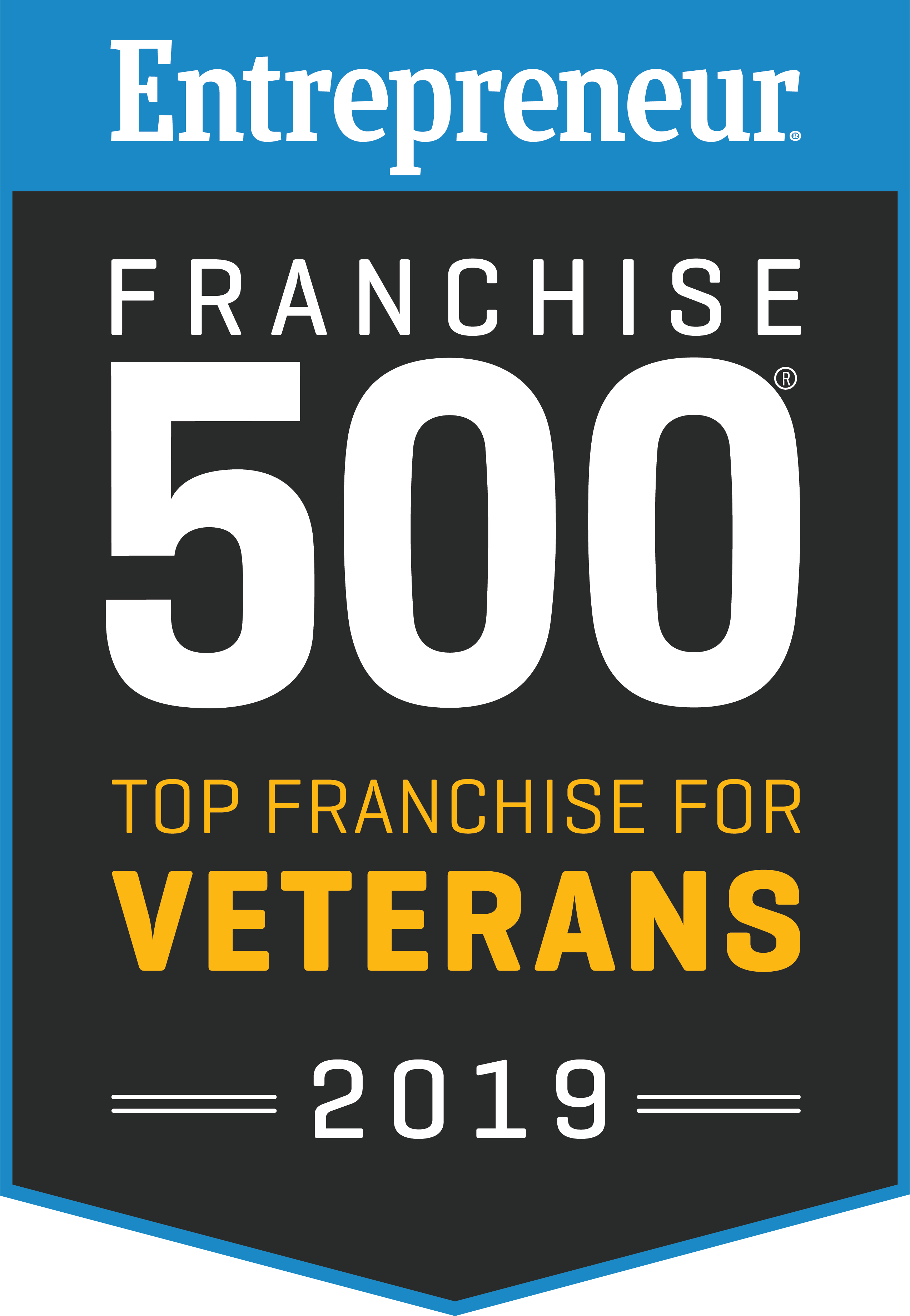 Entrepreneur ranked top franchise for Veterans in 2019 logo